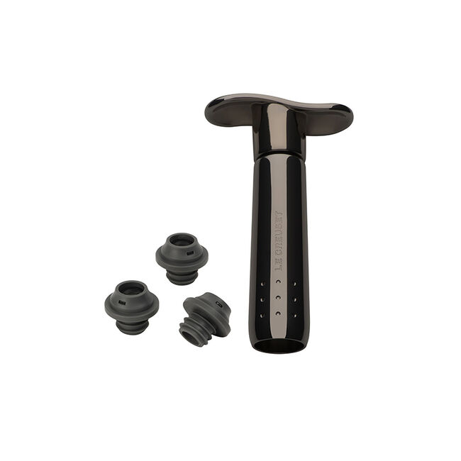 Metal Wine Pump and 3 Stoppers